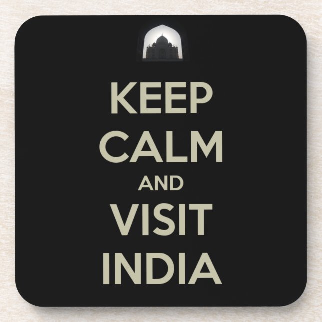 keep calm visit india coaster (Front)