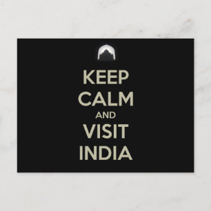 keep calm visit india postcard