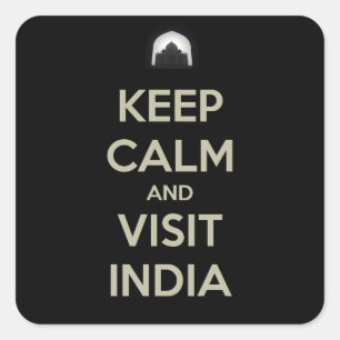 keep calm visit india square sticker