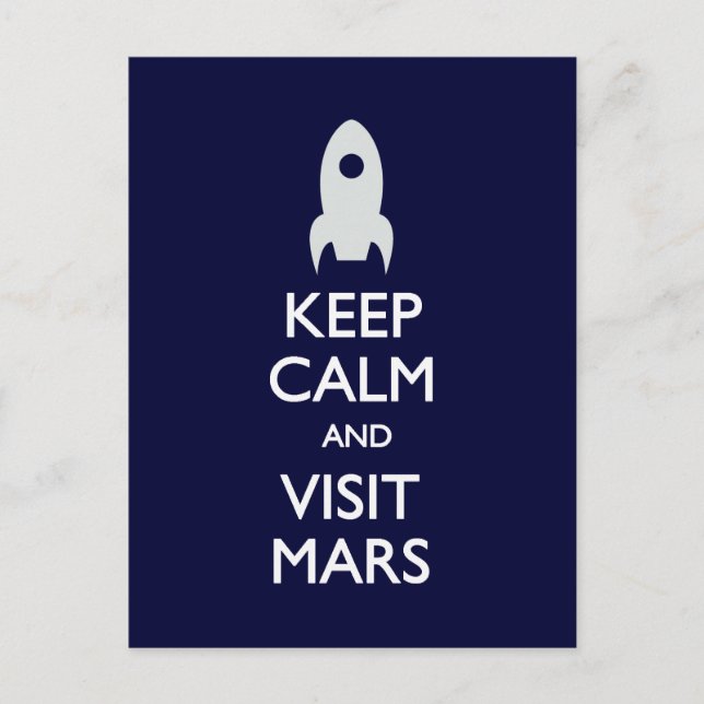 Keep Calm Visit Mars postcard (Front)