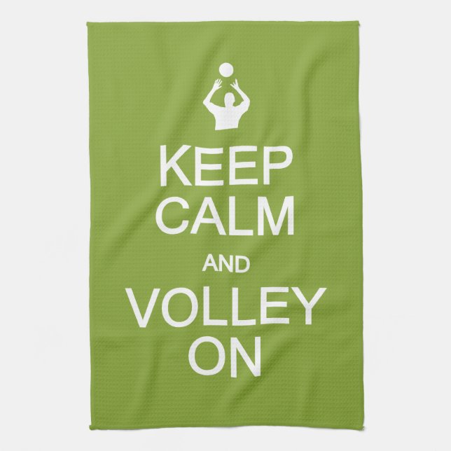 Keep Calm & Volley On custom hand towel (Vertical)