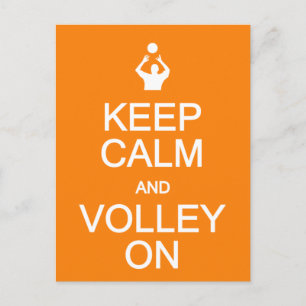 Keep Calm & Volley On postcard, customise Postcard