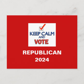 Keep Calm Vote Republican 2024 Postcard
