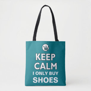 KEEP CALM white + your background & text Tote Bag