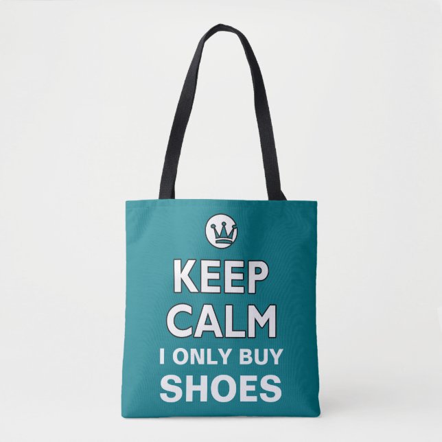 KEEP CALM white + your background & text Tote Bag (Front)