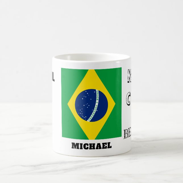Keep Calm with Brazil Flag Coffee Mug (Center)
