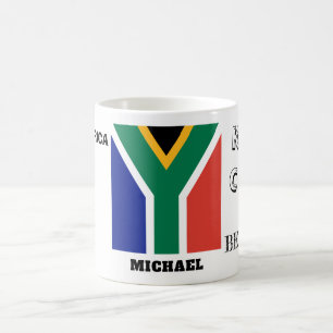 Keep Calm with South Africa Flag Coffee Mug