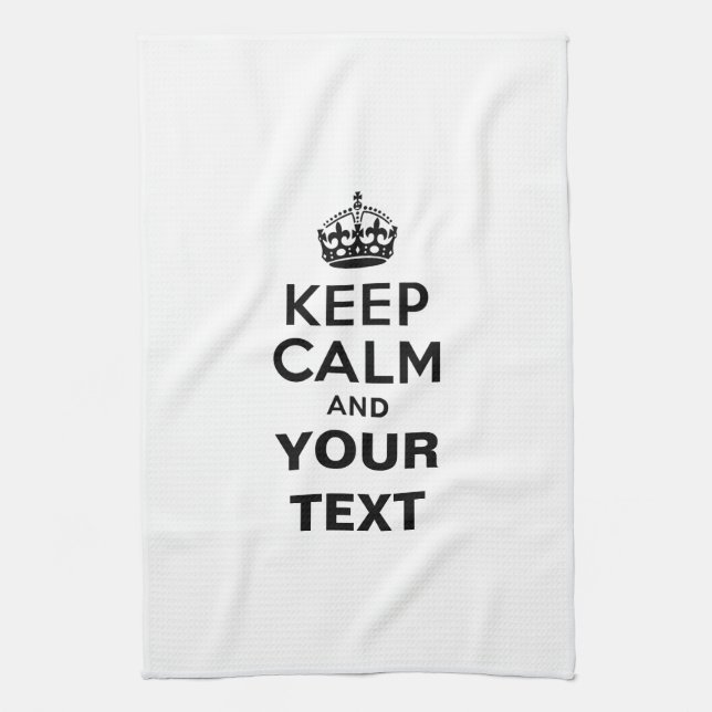 Keep Calm with Your Text Tea Towel (Vertical)