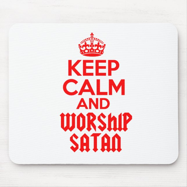 Keep Calm worship Satan Mouse Pad (Front)