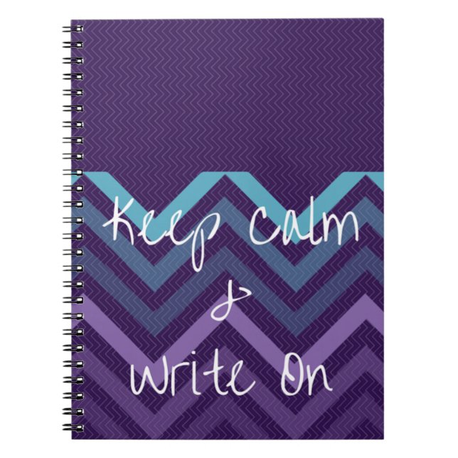 Keep Calm & Write On Purple Chevron Journal (Front)