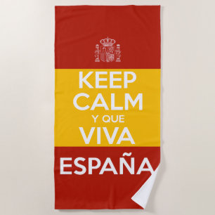 Keep Calm y que viva España Beach Towel