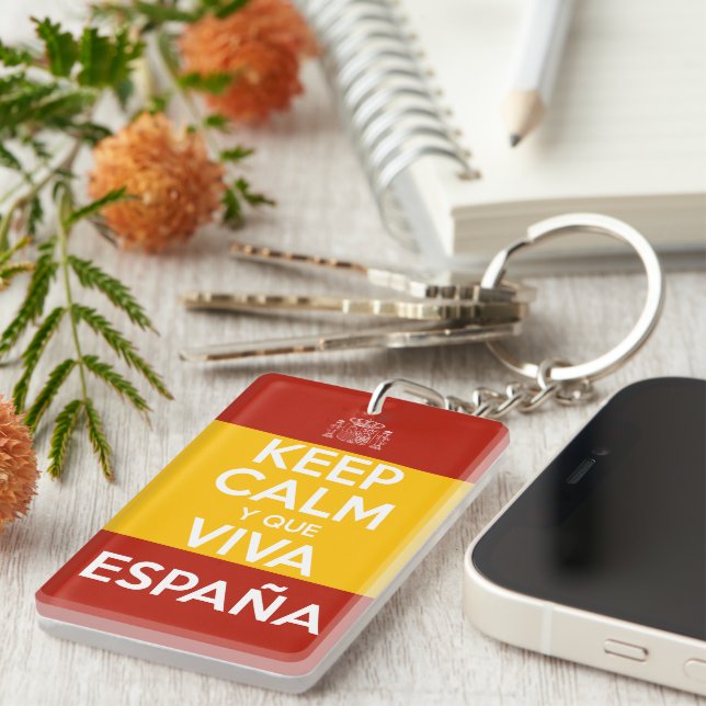 Keep Calm y que viva España Key Ring (Front Right)