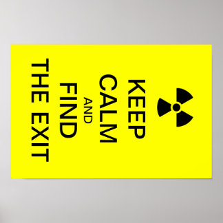 Keep calm yellow punk poster radioactive sign