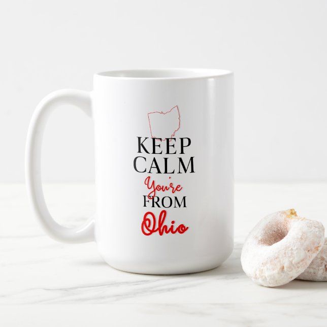Keep Calm You're from Ohio Coffee Mug (With Donut)