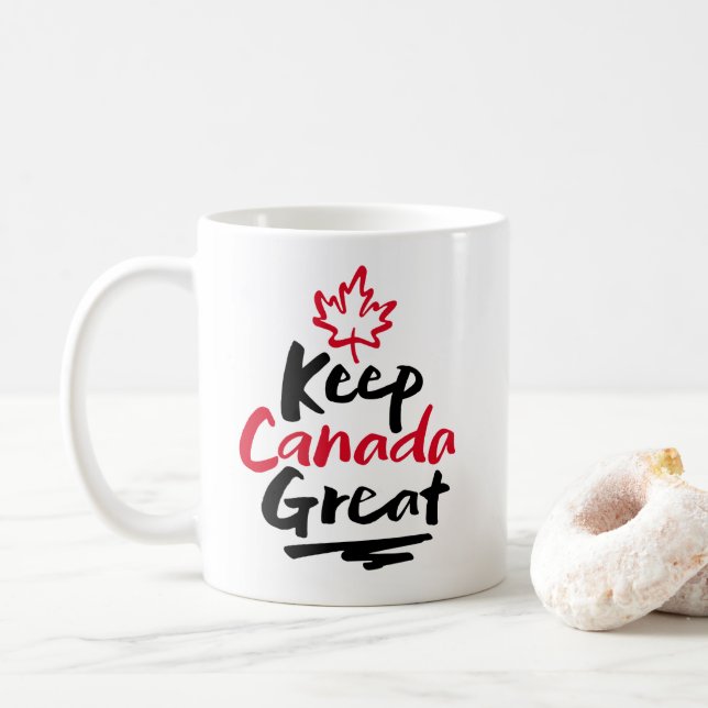 Keep CANADA Great!  Canadian Maple Leaf Make Again Coffee Mug (With Donut)