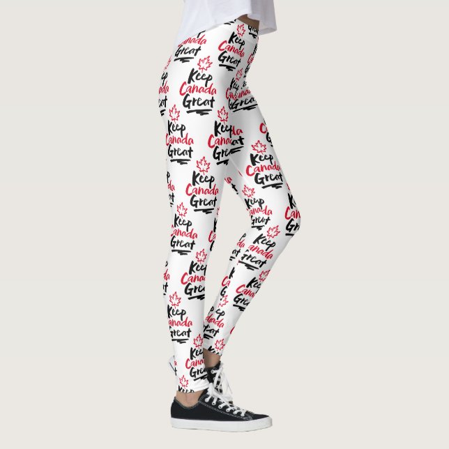 Keep CANADA Great!  Canadian Maple Leaf Make Again Leggings (Right)