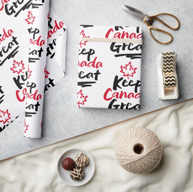 Keep CANADA Great!  Canadian Maple Leaf Make Again Wrapping Paper (Crafts)