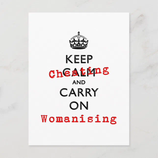 KEEP CHEATING POSTCARD | Zazzle