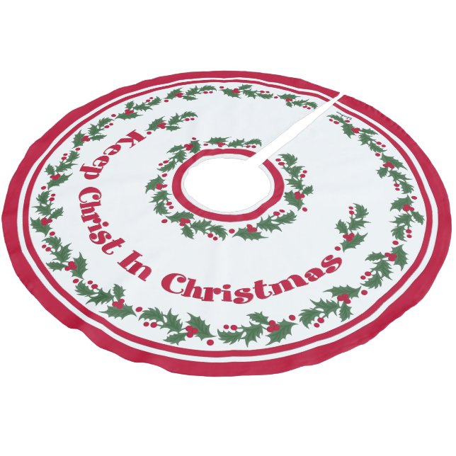 Keep Christ In Christmas Brushed Polyester Tree Skirt (Angled)