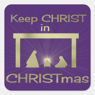 Keep Christ In Christmas Colourful Square Stickers