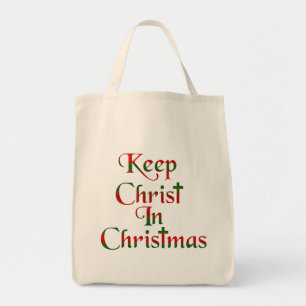 Keep Christ In Christmas Fabric Tote Bag