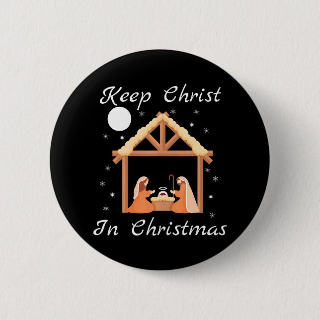 Keep Christ In Christmas Funny Jesus Christian 6 Cm Round Badge (Front)
