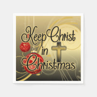 Keep Christ in Christmas, Gold/Red Christian
