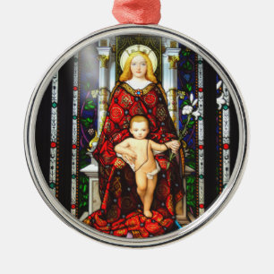 Keep Christ in Christmas Jesus and Mary Metal Ornament