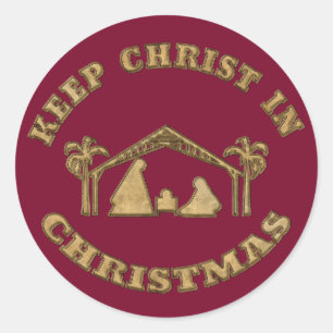 Keep Christ In Christmas Round Stickers