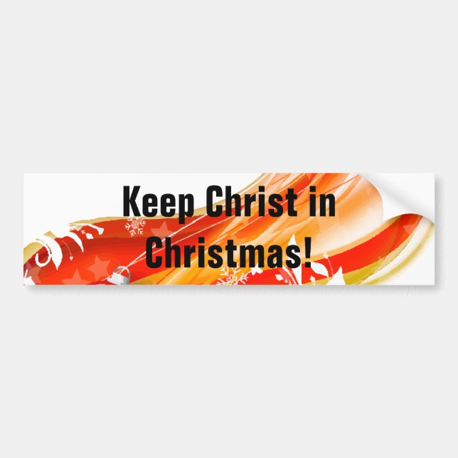 Keep Christ in Christmas, Swirl Bumper Sticker (Front)