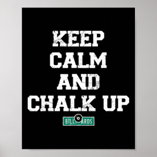 Keep Clam And Chalk Up Vintage Pool Player Funny B Poster