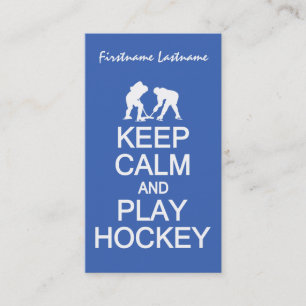 Keep Clam & Play Hockey custom business cards