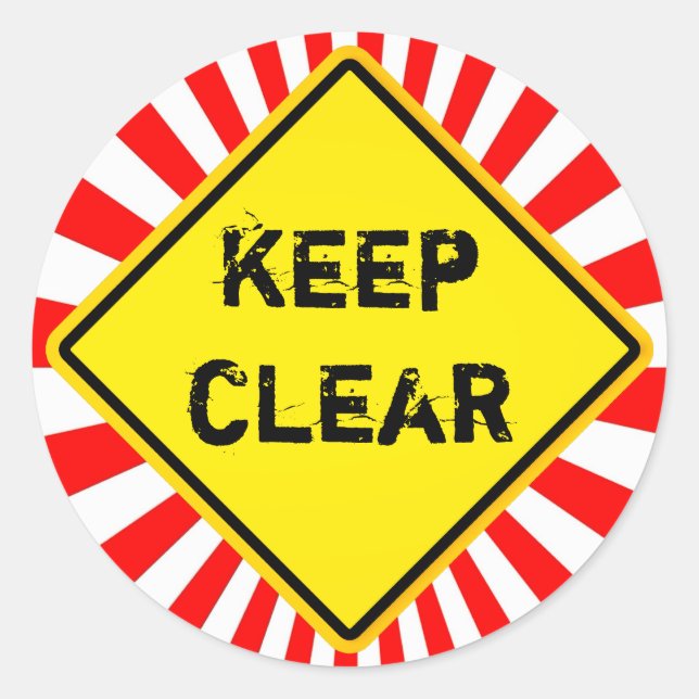 keep clear classic round sticker (Front)