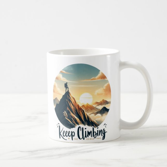 Keep Climbing - Inspirational Mountain Adventure  Coffee Mug (Right)