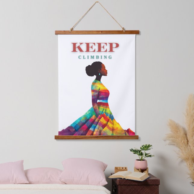 Keep Climbing Themed Hanging Tapestry (Bedroom)