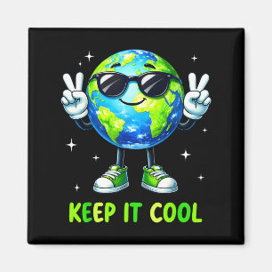 Keep cool planet peace sign earth day men boy kid magnet