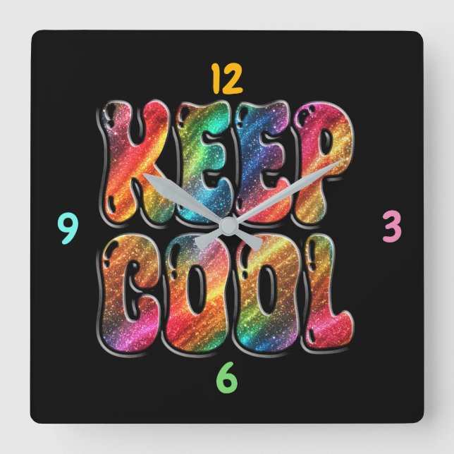 keep cool square wall clock (Front)