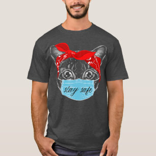 Keep Distance  Cat Kitten with Mouthguard Face T-Shirt