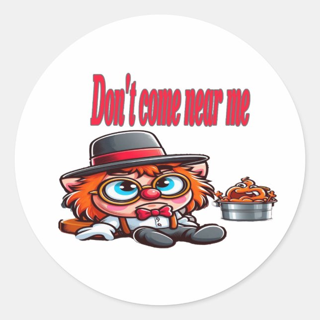 Keep Distance, Classic Round Sticker (Front)