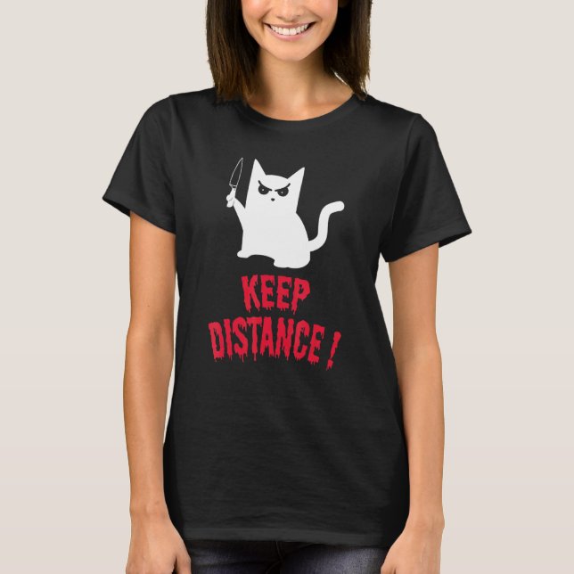 Keep Distance Halloween Scarecrow Costume Hallowee T-Shirt (Front)