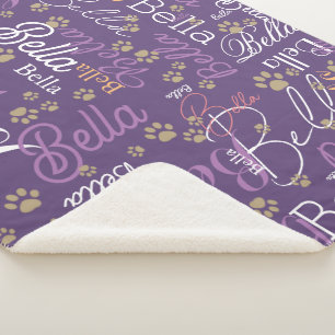 keep dog warm personalised purplish sherpa blanket