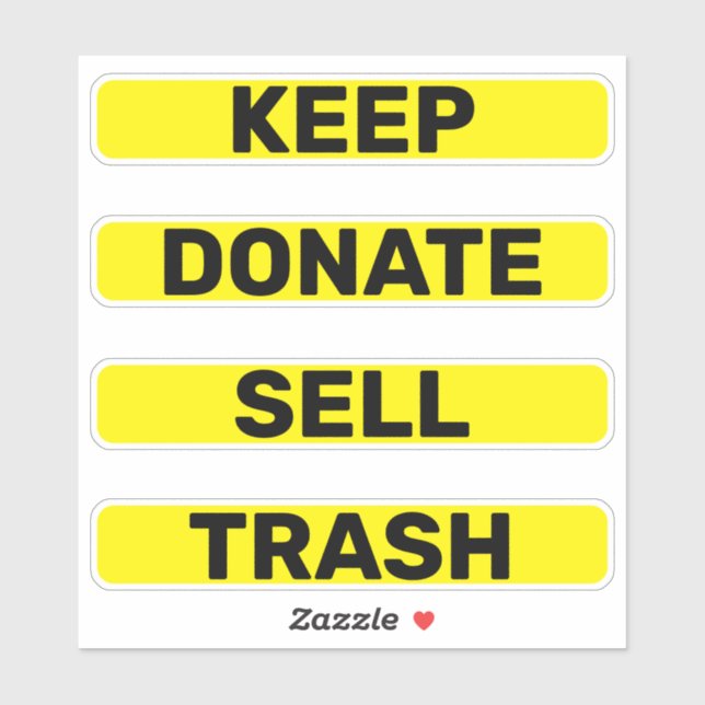 Keep Donate Sell Trash Simple Konmari (Sheet)