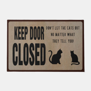 Keep Door Closed Cat Doormat,Cat Lovers Gift Doormat