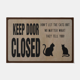 Keep Door Closed, Funny Cat Doormat