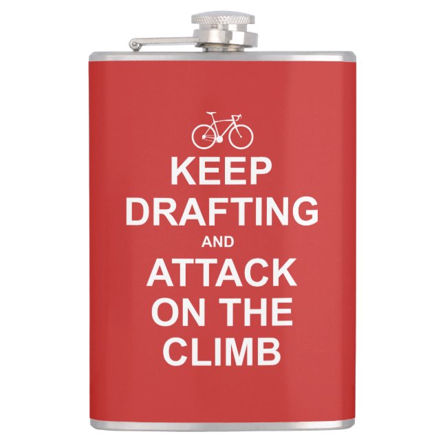 Keep Drafting And Attack On The Climb Hip Flask (Front)