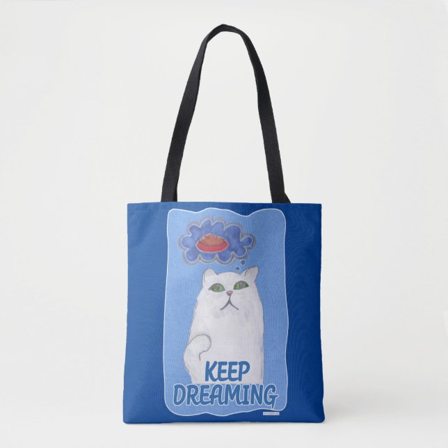 Keep Dreaming  Sweet Cat Illustration  Tote Bag (Front)