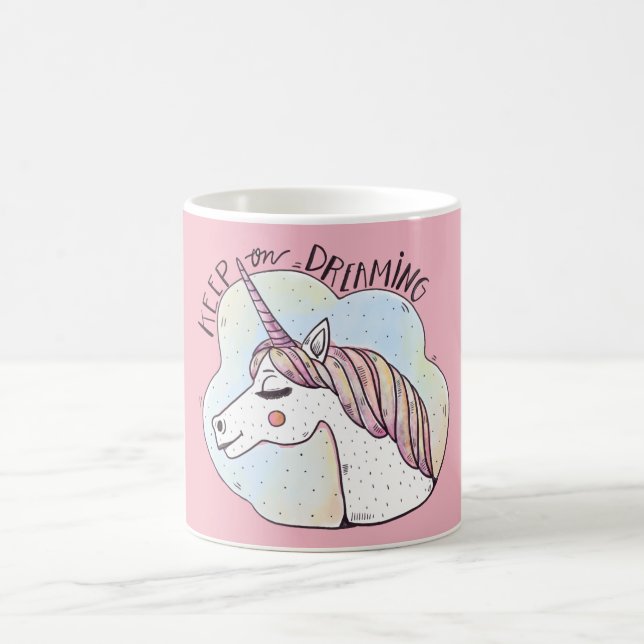 Keep Dreaming Whimsical Unicorn Coffee Mug (Center)