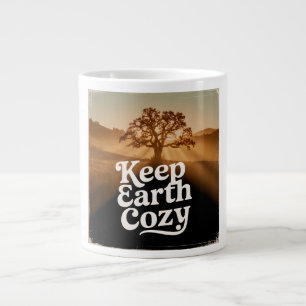 Keep Earth Cosy Tree Life Vintage Nature Spirit  Large Coffee Mug