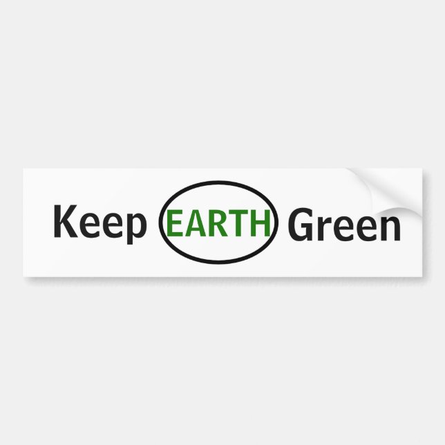 Keep Earth Green Bumper Sticker (Front)