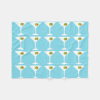 Keep 'Em Coming Martini Fleece Blanket (turquoise)